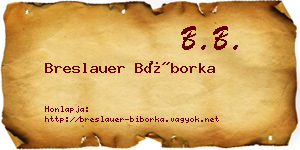 Breslauer Bíborka névjegykártya